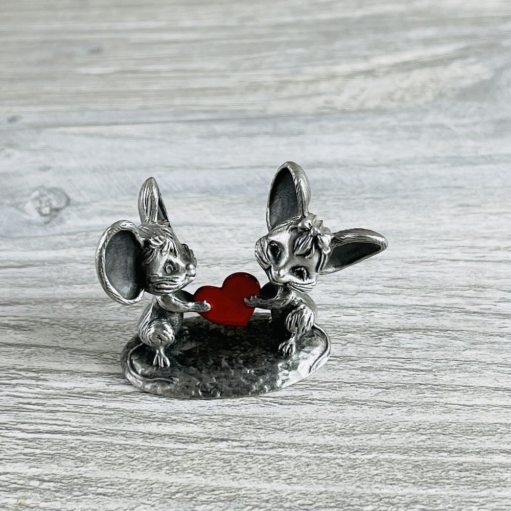 Here's My Heart (Mice & Heart) Pewter Figurine  Little Gallery by Hallmark